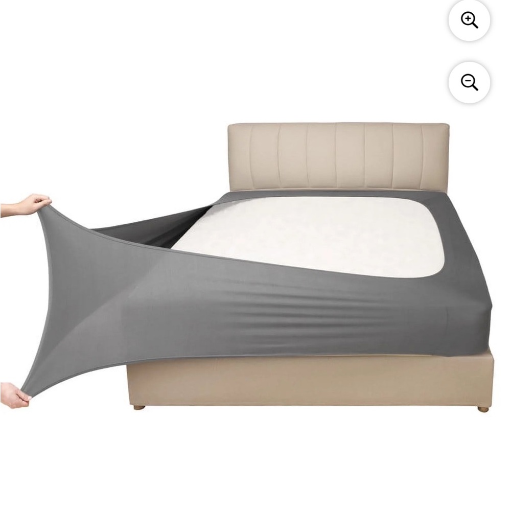 NWT Mrs Awesome Microfiber Knit Box Spring Cover - Grey ‎ King/Cal King